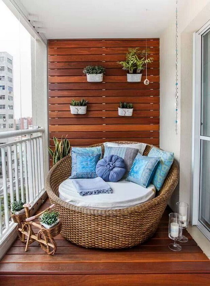 Madera en balcones pequeños