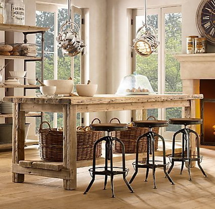 Isla de cocina de madera