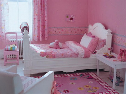 Dormitorio para niña en color rosa