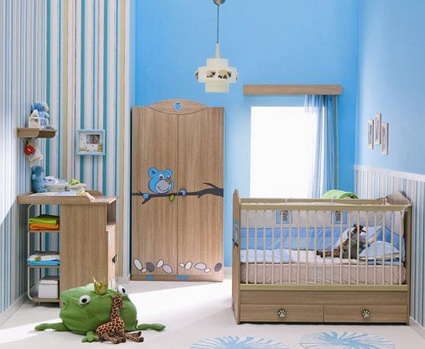 Dormitorio celeste para bebé