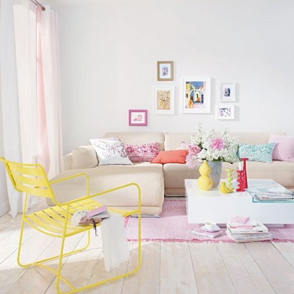 Decoración de salones en tonos pastel