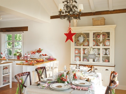 Cocina comedor navideño