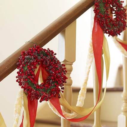 Decoración navideña para escaleras