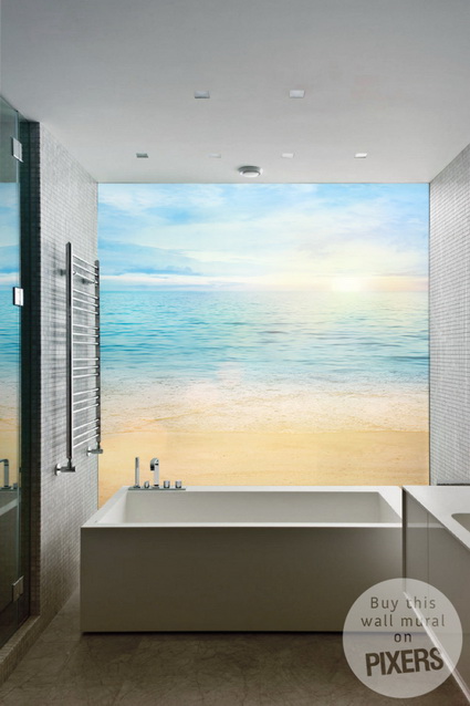 Fotomural en el cuarto de baño