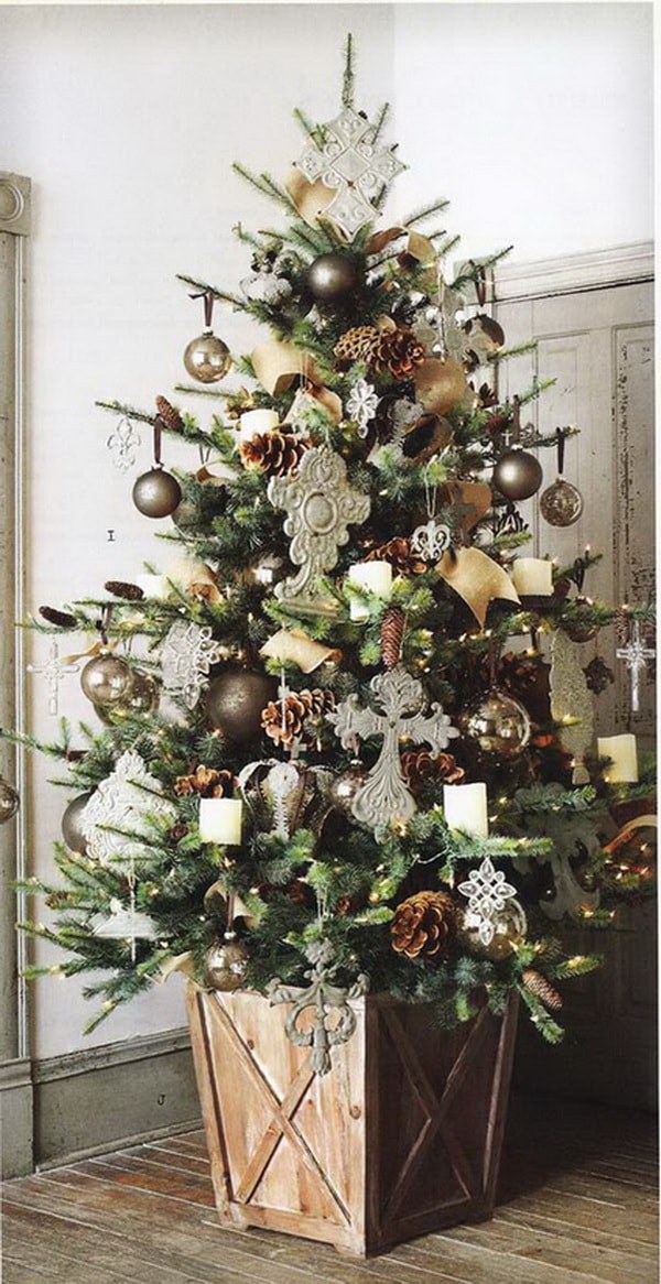 Árbol de Navidad en color dorado y plata