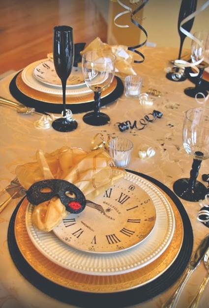 Vajilla para la mesa de fin de año