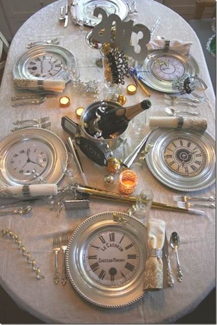Decoración de la mesa de Nochevieja