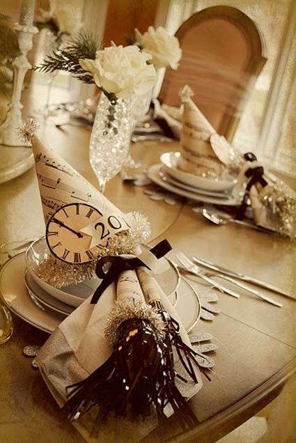 Decoración de la mesa para fin de año