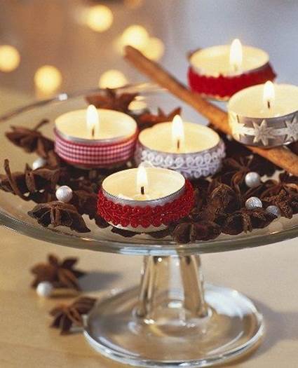 Centro de mesa con velas