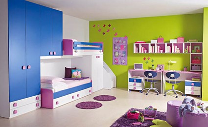 Dormitorios infantiles con mucho color