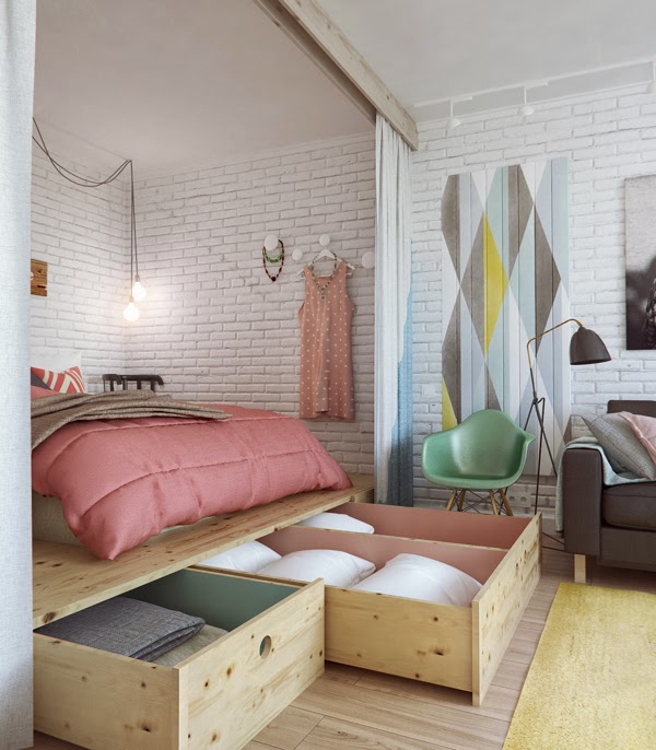 Espacio de almacenaje bajo la cama