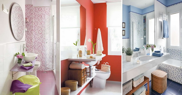 Diferentes colores para baños