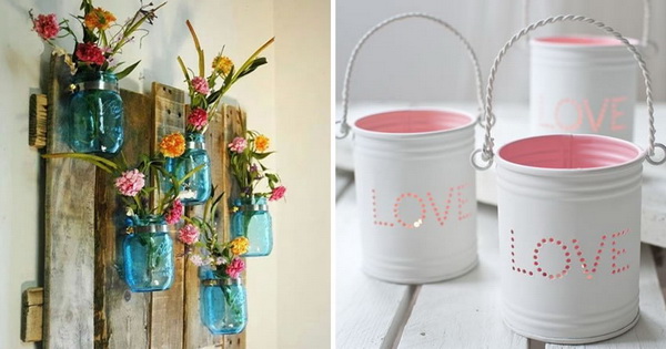 Manualidades con latas y envases de vidrio - Decoración de Interiores y