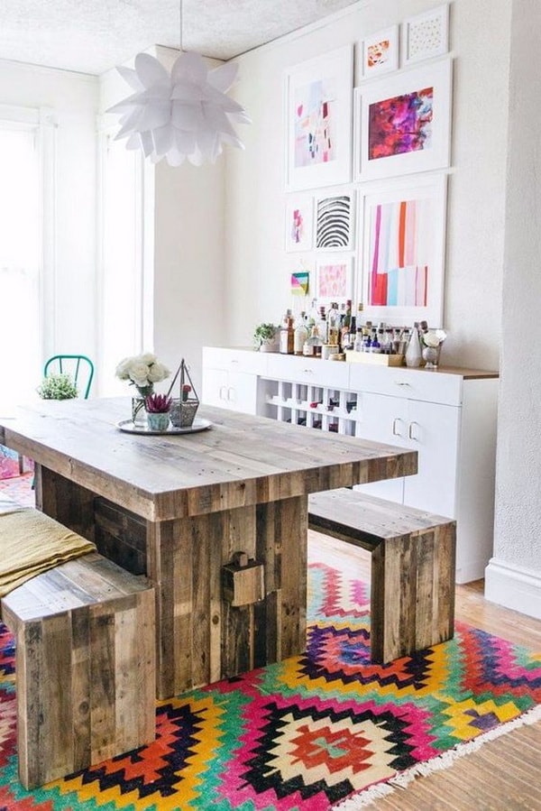 Comedor estilo boho chic
