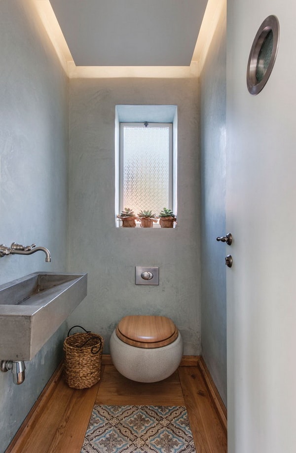 Madera en baños pequños