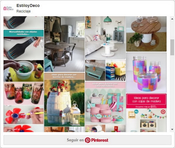 Tablero con ideas de decoración con reiclaje en Pinterest