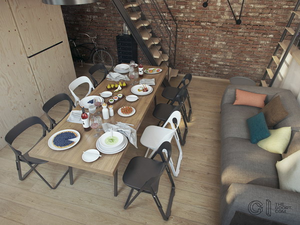 Decoración loft de 35 metros cuadrados