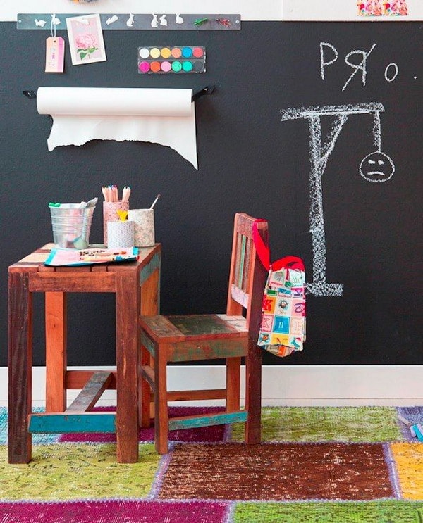 Pintura pizarra para habitaciones infantiles