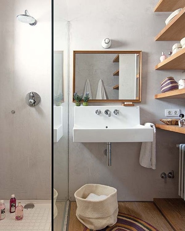 Espacio de almacenaje para baño