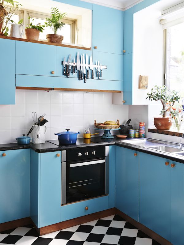 Cocina en color azul