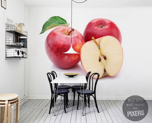 Fotomural de manzanas para la cocina