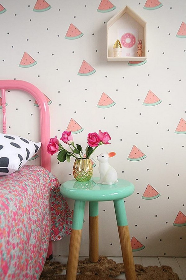 Papel pintado con rodajas de sandía
