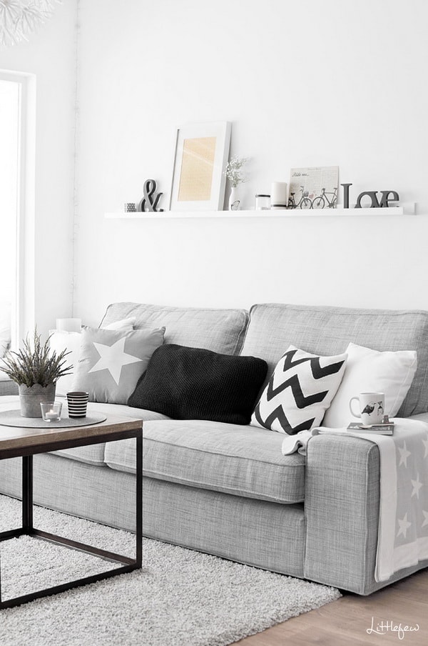 Gris, blanco y negro para decorar el otoño