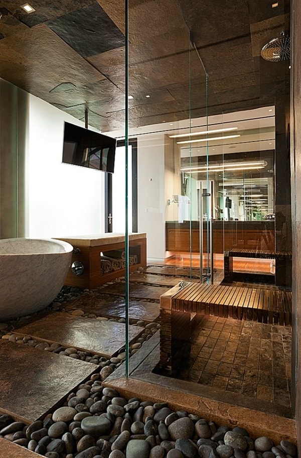 Piedras para decorar el baño