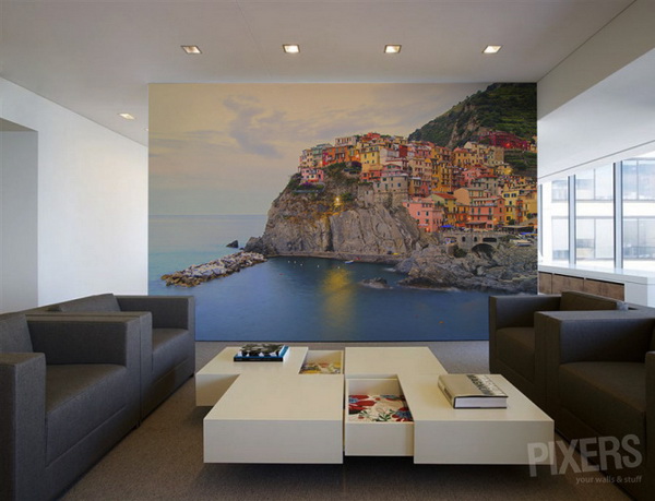 Hermoso fotomural de Cinque Terre para el salón