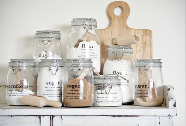 Frascos personalizados para ordenar la cocina