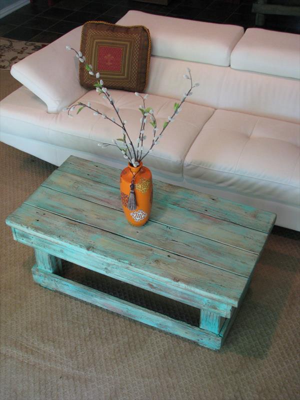 Mesa de centro con palets con estilo vintage