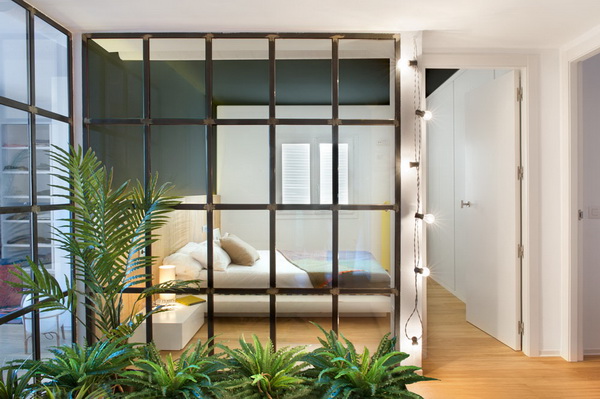 Cerramiento de habitación con cristales