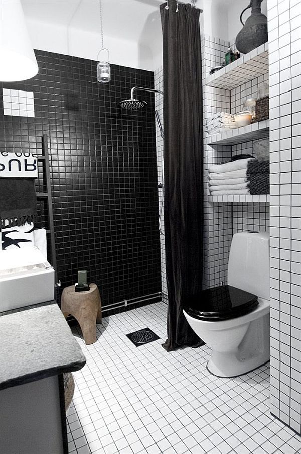 Baños en blanco y negro, elegancia personificada