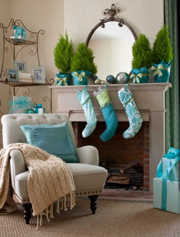 Decoración navideña en azul. Ideas para Navidad.