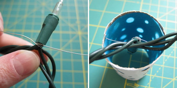 DIY guirnaldas de luces con rollos de papel higiénico