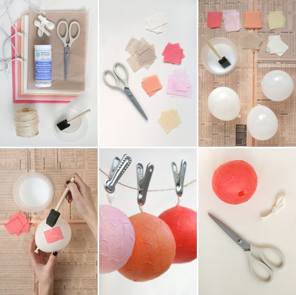 DIY guirnalda de luces navideñas con globos y papel
