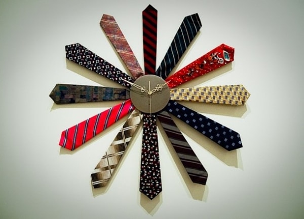 Reloj DIY con corbatas