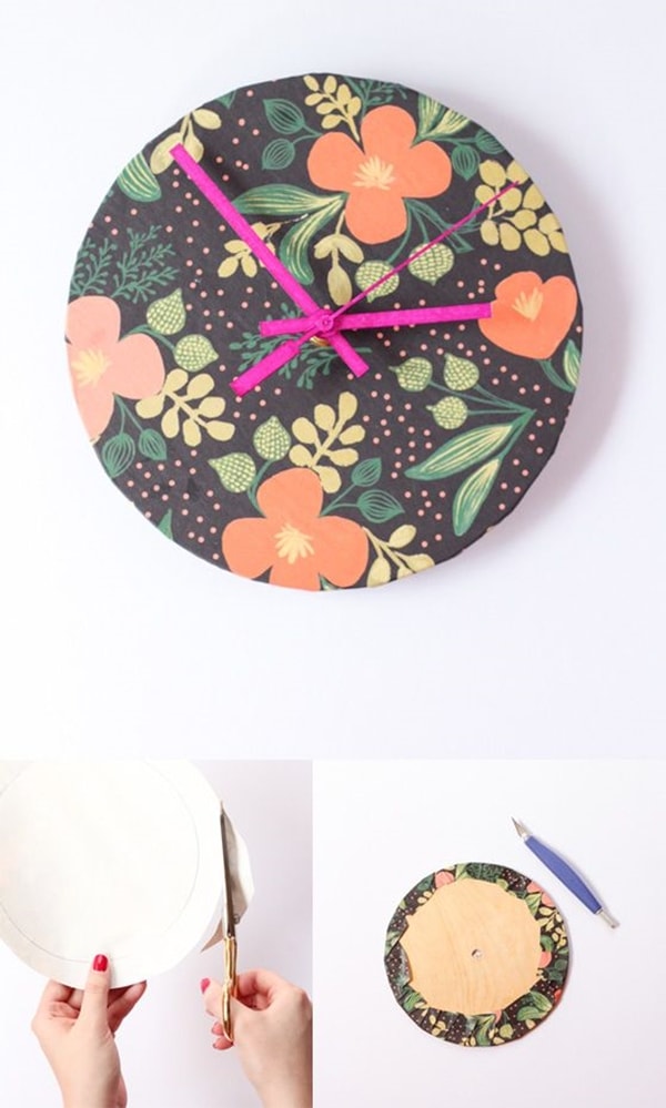 Reloj casero hecho con tela
