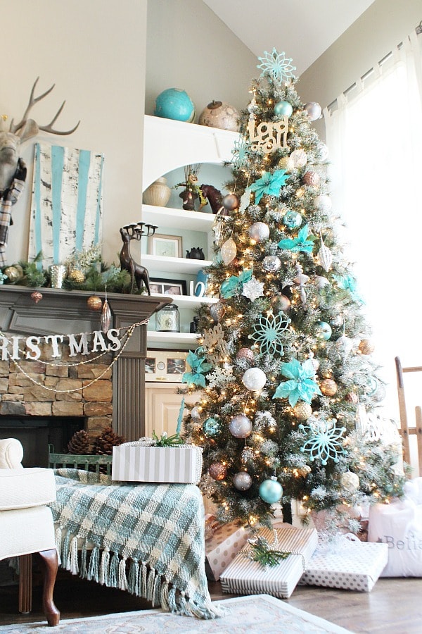 Turquesa, dorado y plata para la Navidad