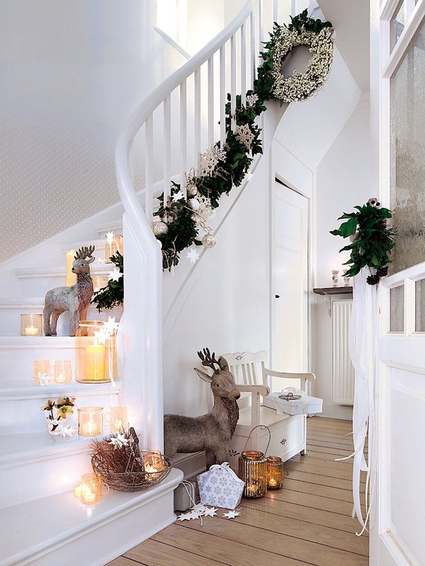 Recibidor decorado para Navidad
