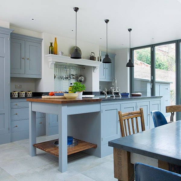 Muebles de cocina en color azul