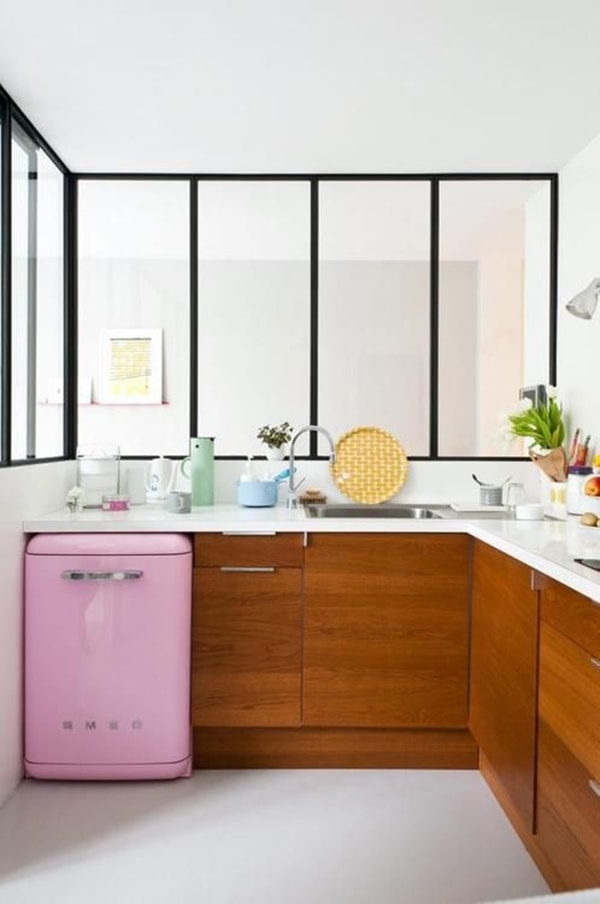 Cocina tipo pecera con perfiles