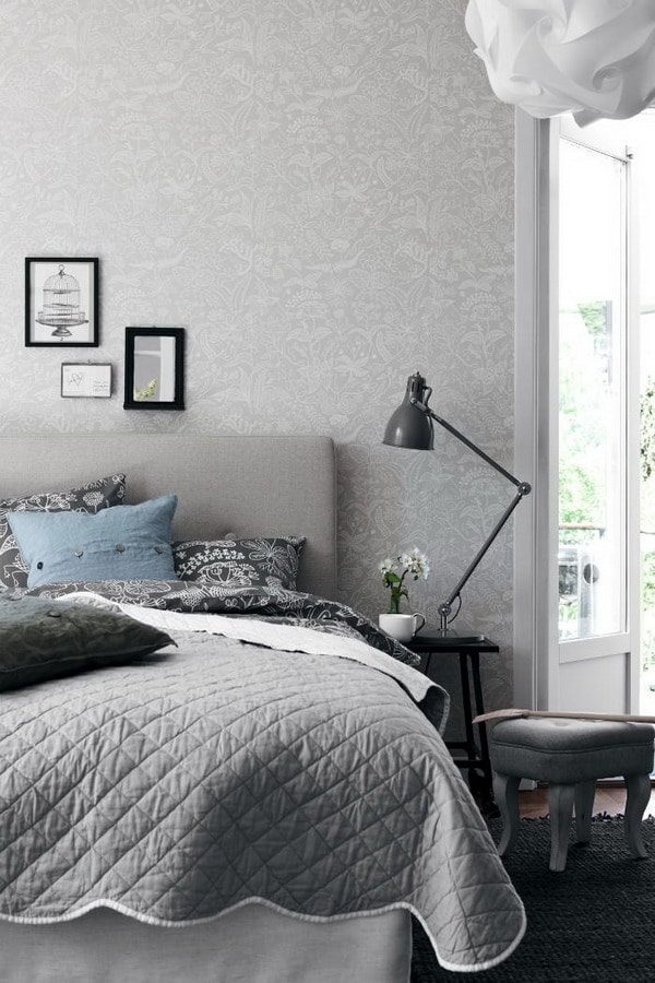 Dormitorio en tonos grises