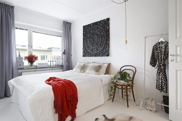 Dormitorio con estilo escandinavo
