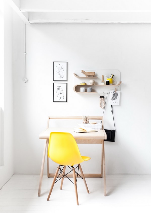 Espacio de estudio infantil estilo escandinavo