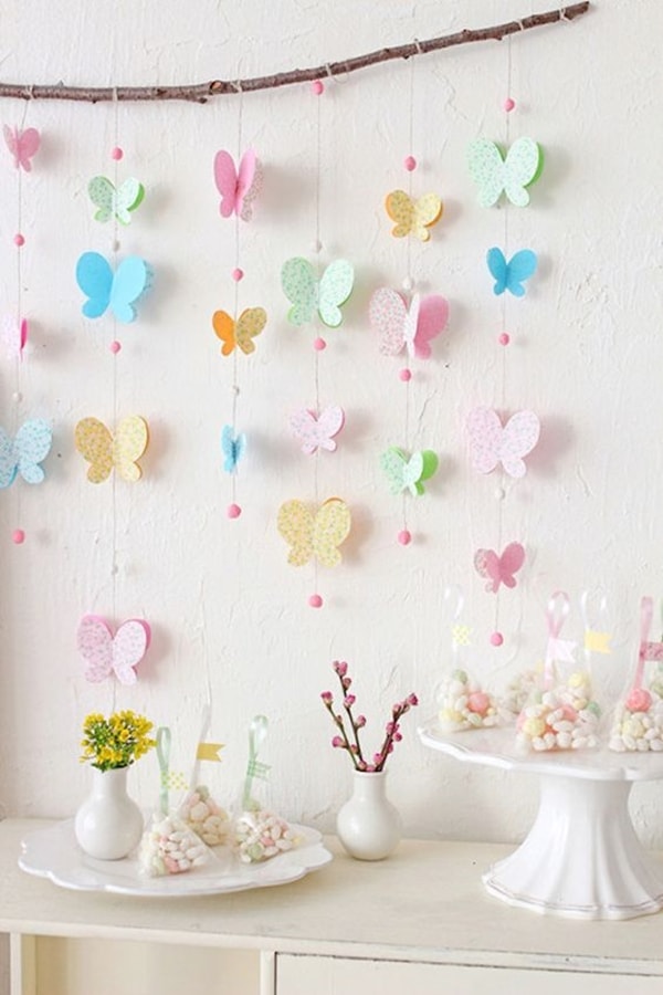 Mariposas de papel para decorar fiestas infantiles
