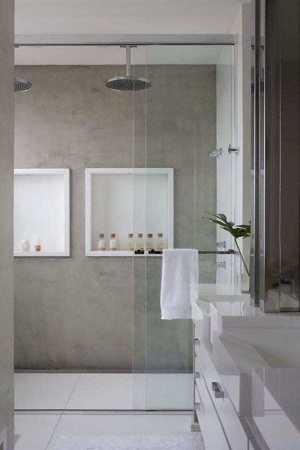 Ducha doble en el baño