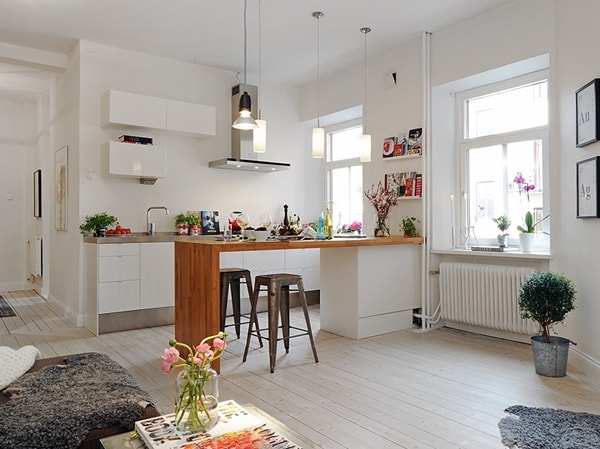 Cocina integrada con el salón