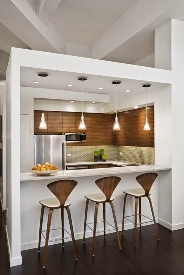 Cocina con barra americana
