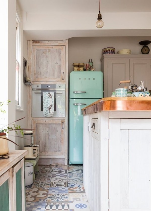 Nevera Smeg en color turquesa